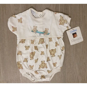 NWT Vintage 90's Carter's 6-9 Months Classic Pastel Bears Romper